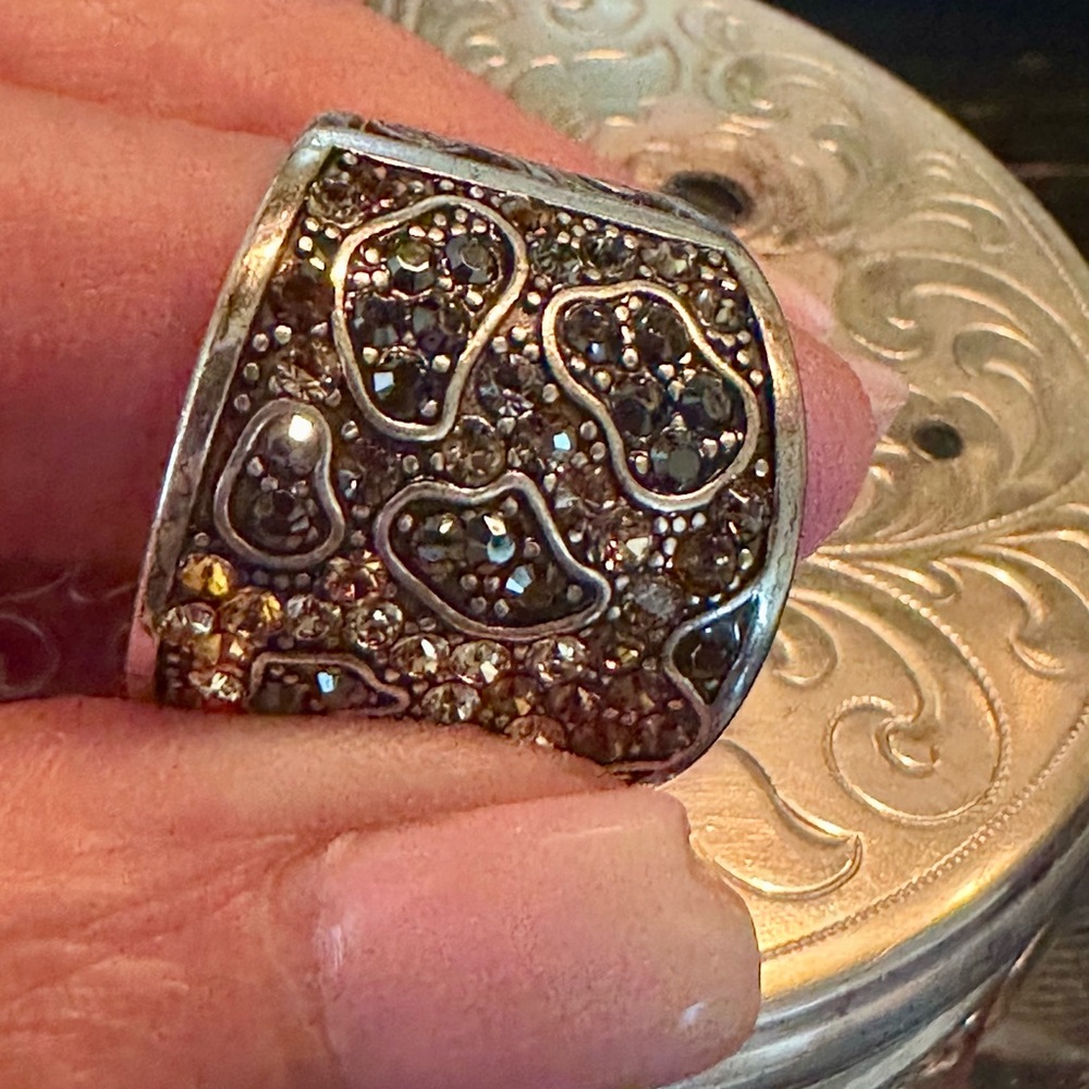 Brighton Silver And Brown Statement Ring - image 3